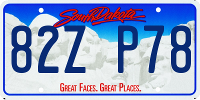 SD license plate 82ZP78