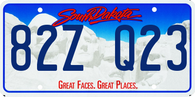 SD license plate 82ZQ23