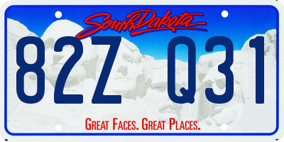 SD license plate 82ZQ31