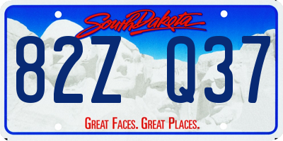 SD license plate 82ZQ37