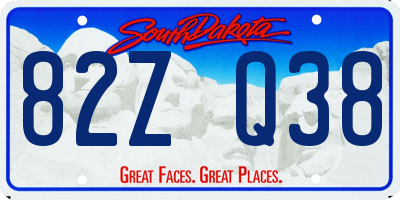 SD license plate 82ZQ38