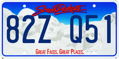 SD license plate 82ZQ51