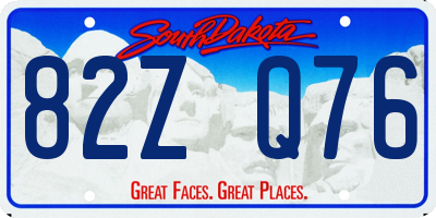 SD license plate 82ZQ76