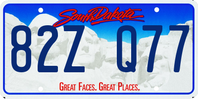 SD license plate 82ZQ77