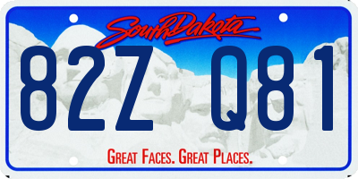 SD license plate 82ZQ81