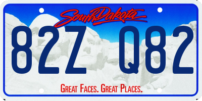 SD license plate 82ZQ82