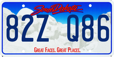 SD license plate 82ZQ86