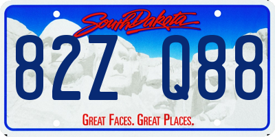 SD license plate 82ZQ88