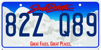 SD license plate 82ZQ89