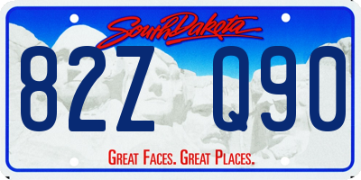 SD license plate 82ZQ90