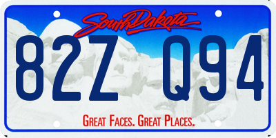 SD license plate 82ZQ94