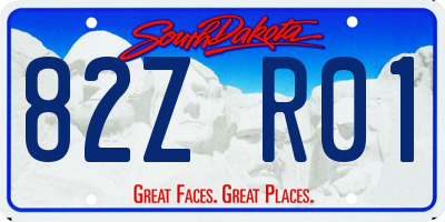 SD license plate 82ZR01