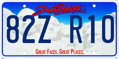SD license plate 82ZR10