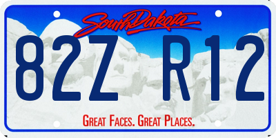 SD license plate 82ZR12