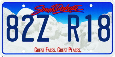 SD license plate 82ZR18