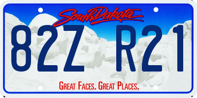 SD license plate 82ZR21
