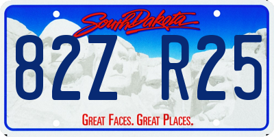 SD license plate 82ZR25