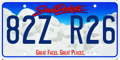 SD license plate 82ZR26