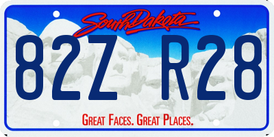 SD license plate 82ZR28