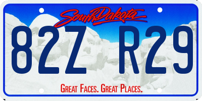 SD license plate 82ZR29