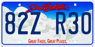 SD license plate 82ZR30