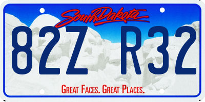 SD license plate 82ZR32