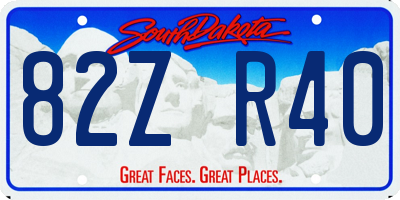 SD license plate 82ZR40