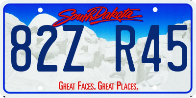SD license plate 82ZR45