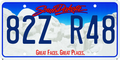 SD license plate 82ZR48