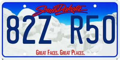 SD license plate 82ZR50