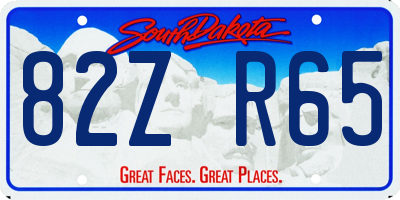 SD license plate 82ZR65
