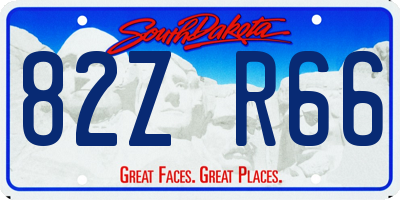 SD license plate 82ZR66