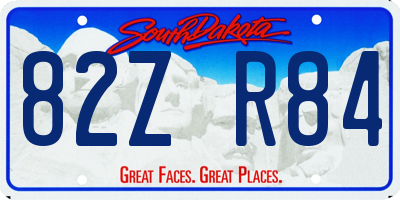 SD license plate 82ZR84