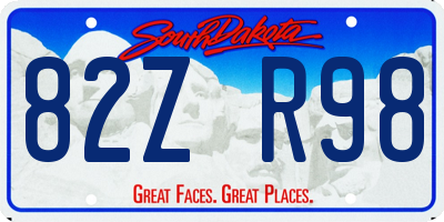 SD license plate 82ZR98