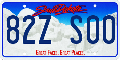 SD license plate 82ZS00