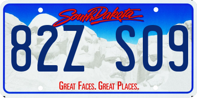 SD license plate 82ZS09