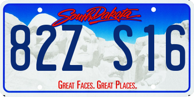 SD license plate 82ZS16