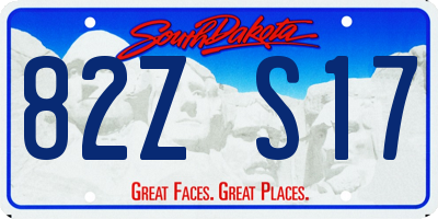 SD license plate 82ZS17