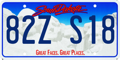 SD license plate 82ZS18