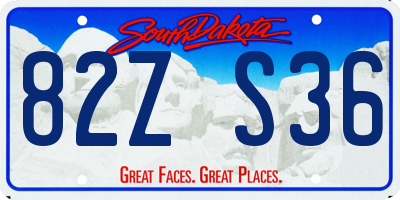 SD license plate 82ZS36