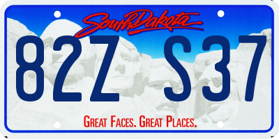 SD license plate 82ZS37