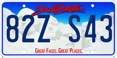 SD license plate 82ZS43