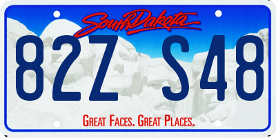 SD license plate 82ZS48