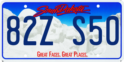 SD license plate 82ZS50