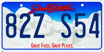 SD license plate 82ZS54