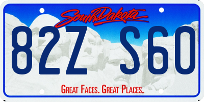 SD license plate 82ZS60