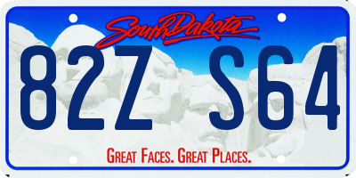 SD license plate 82ZS64