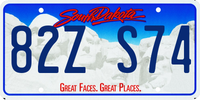 SD license plate 82ZS74