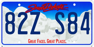 SD license plate 82ZS84