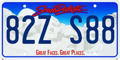 SD license plate 82ZS88